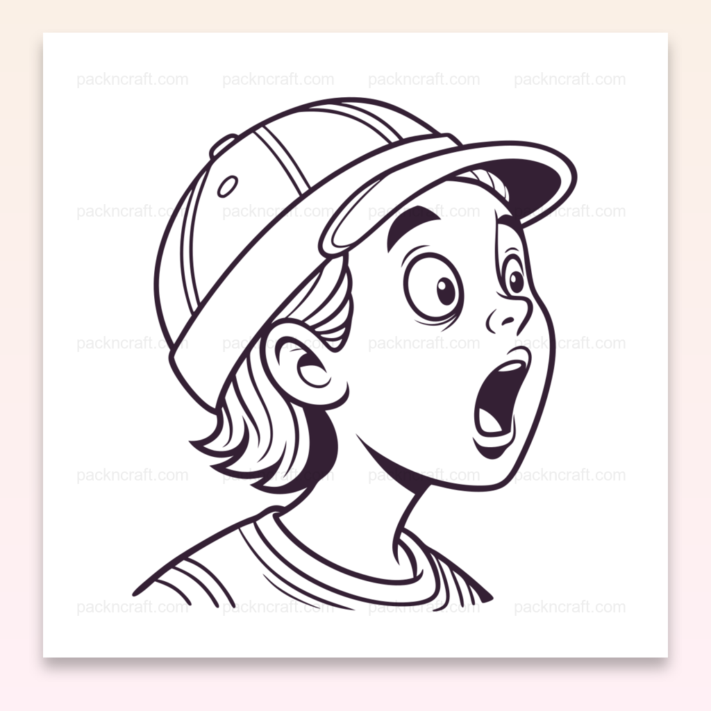 Illustration vecteur d'un garçon surpris en style doodle pour décoration et éducatif.