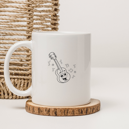 Mug avec motif joyeux de guitare numérique dans un style ludique et coloré