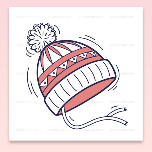 Illustration se bonnet hivernal joyeux, idéale pour DIY et décoration.