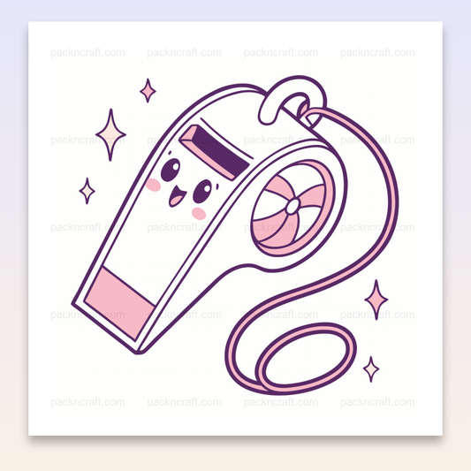 Illustration sifflet kawaii pour stickers et marques-pages, haute définition