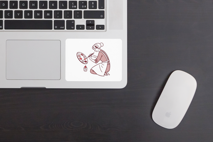 Artiste Peintre Concentrée | SVG Style Élégant | Décor Art