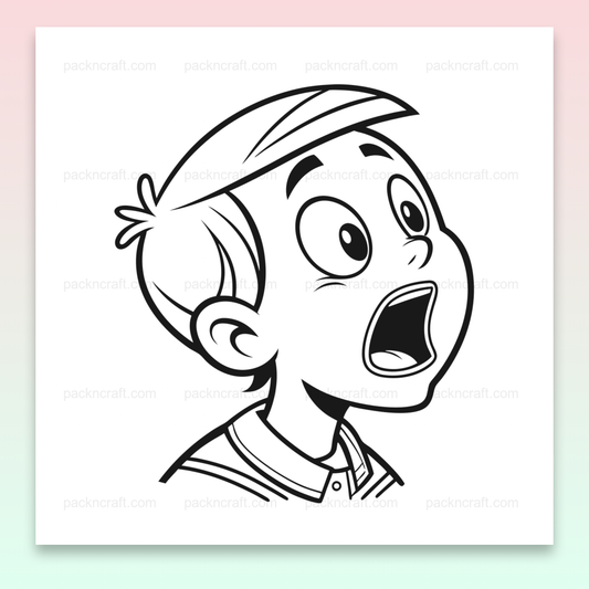 Illustration d'un garçon étonné en style minimaliste pour projets créatifs