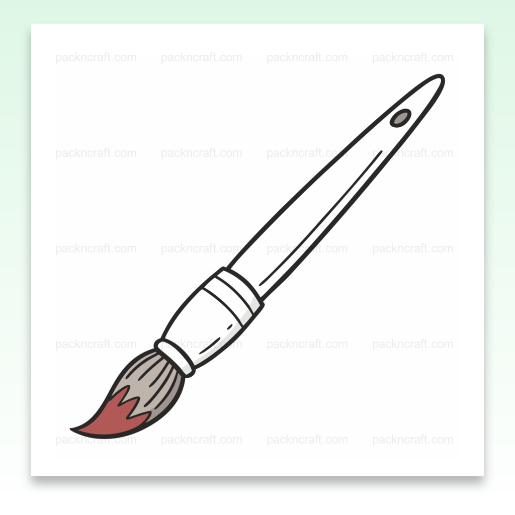 Illustration d'un pinceau minimaliste en style vectoriel, idéal pour art et DIY.
