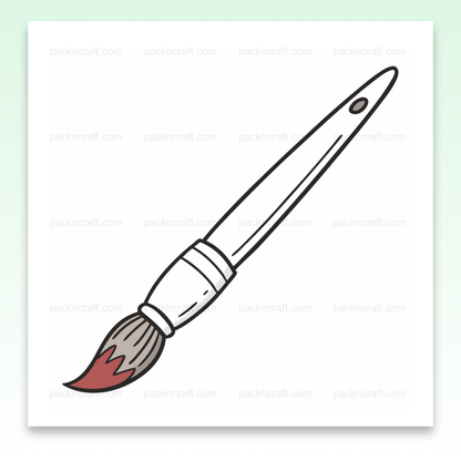 Illustration d'un pinceau minimaliste en style vectoriel, idéal pour art et DIY.