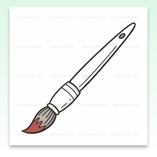 Illustration d'un pinceau minimaliste en style vectoriel, idéal pour art et DIY.