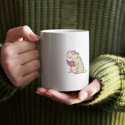 Mug avec icône minimaliste de castor apportant une touche d'éducation apaisante
