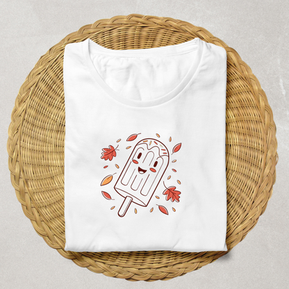 T-shirt avec un design amusant d'un esquimau souriant aux couleurs d'automne