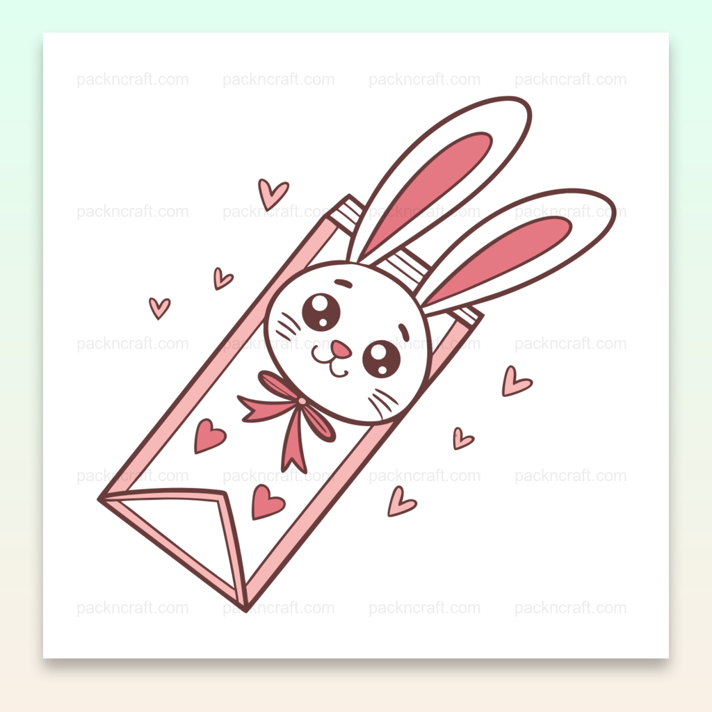 Illustration vectorielle de lapin enveloppé d'amour pour papeterie ou déco DIY.