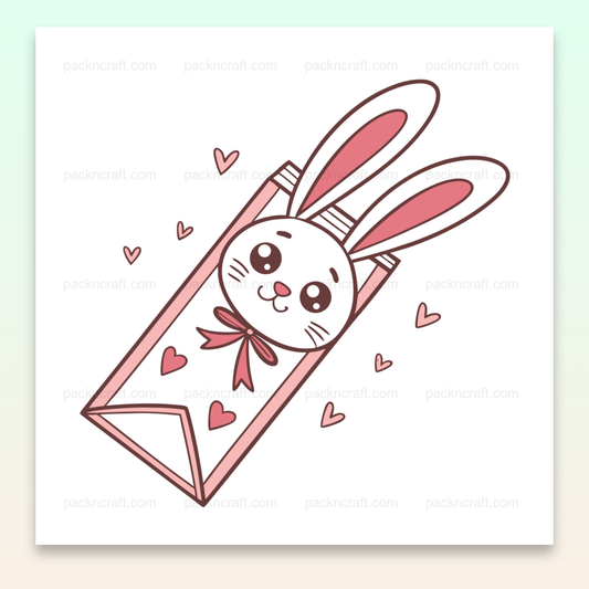 Illustration vectorielle de lapin enveloppé d'amour pour papeterie ou déco DIY.