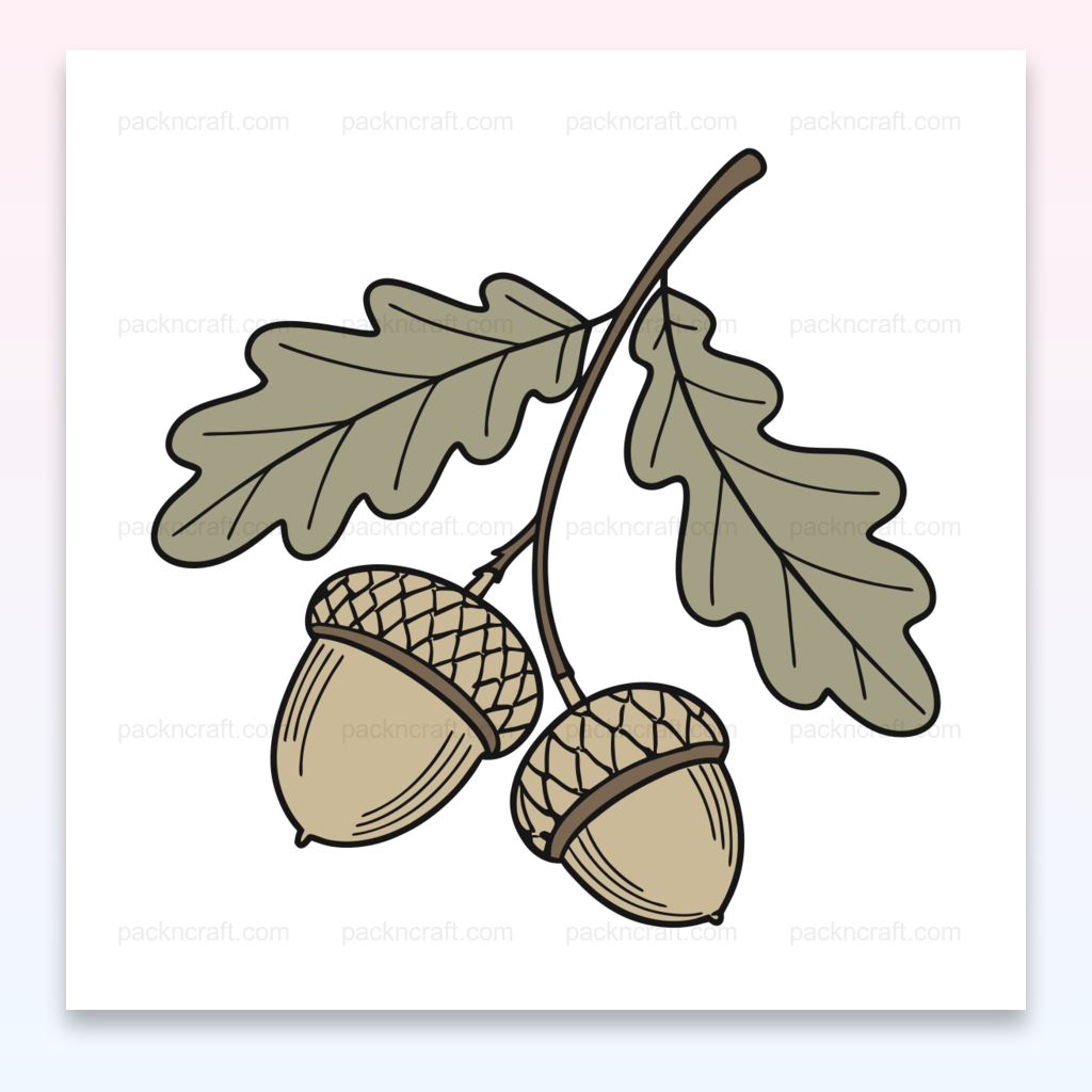 Illustration de glands d'automne élégante pour projets DIY et éducatifs