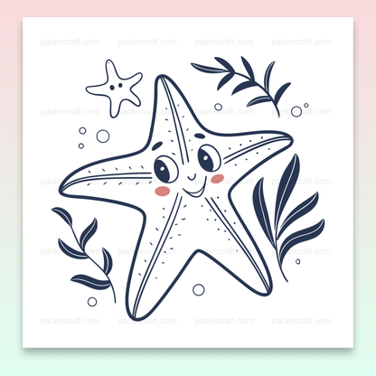 Illustration vectorielle d'étoile de mer joyeuse pour déco et papeterie