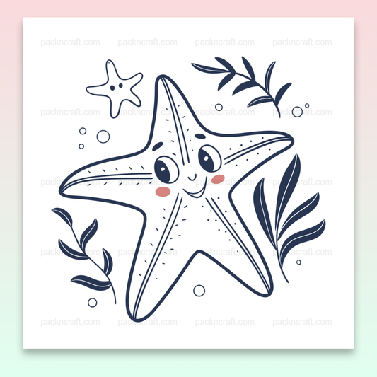 Illustration vectorielle d'étoile de mer joyeuse pour déco et papeterie