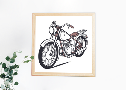 Cadre déco moto vintage, enrichit tout intérieur rétro