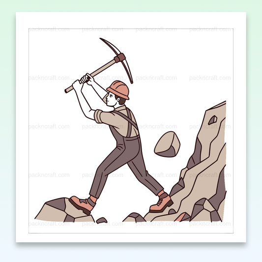 Mineur et Pioche | Style Vintage SVG | Thème Industriel