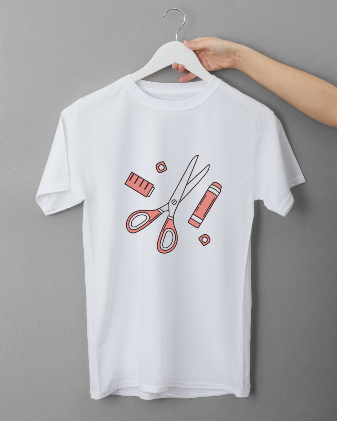 T-shirt minimaliste orné d'une icône inspirante, parfait pour la papeterie créative