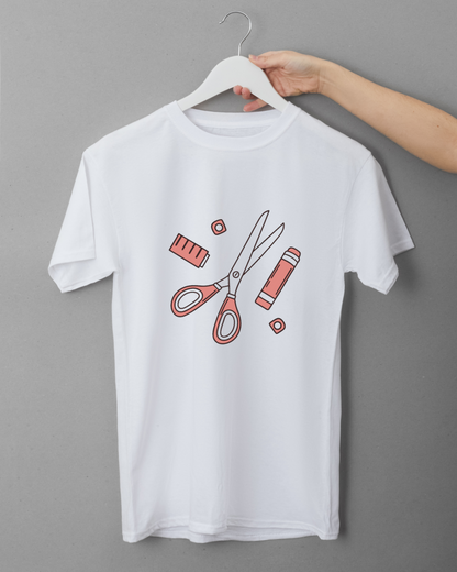 T-shirt minimaliste orné d'une icône inspirante, parfait pour la papeterie créative
