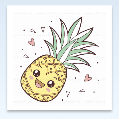 Ananas joyeux volant kawaii en SVG pastel, idéal pour le DIY.