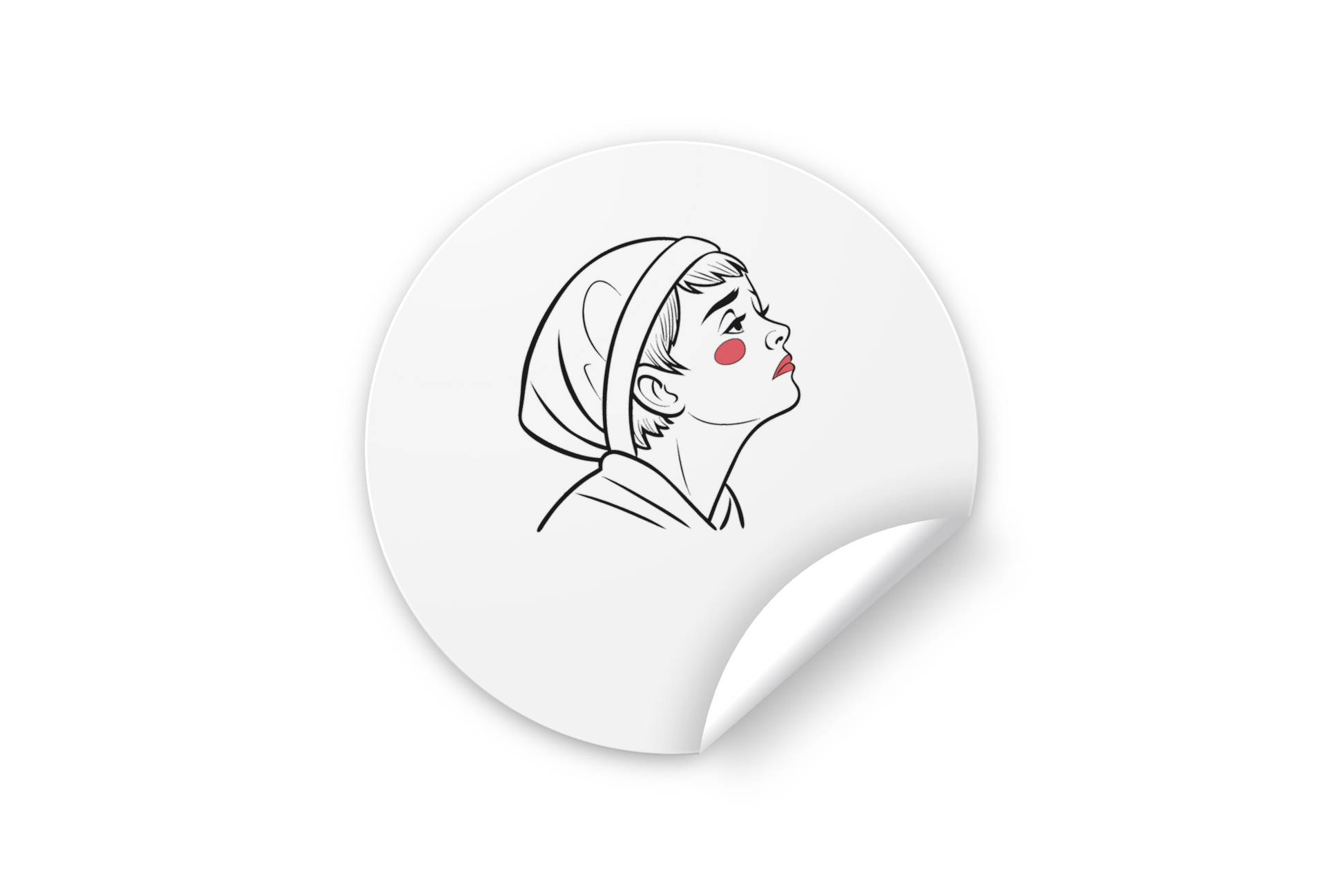 Sticker poétique avec un garçon rêveur, dans un style artistique et contemplatif
