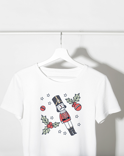 T-shirt avec motif vintage de Casse-Noisette pour des fêtes joyeuses et magiques