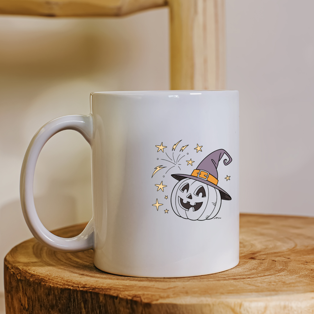 Mug avec citrouille riant décorative sur thème Halloween