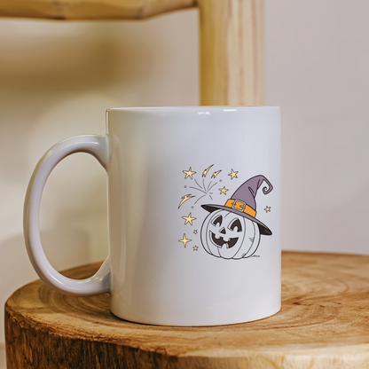 Mug avec citrouille riant décorative sur thème Halloween
