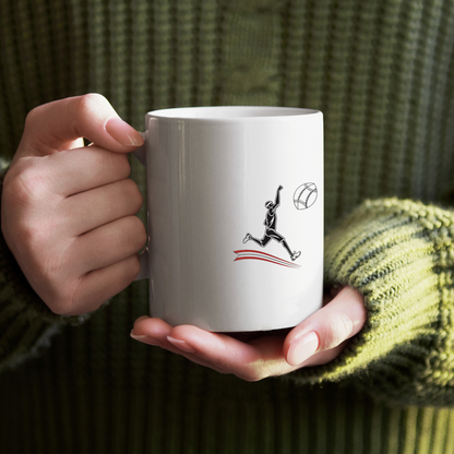 Mug avec motif sportif de joueur sautant en pleine action