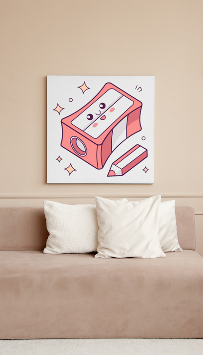 Cadre décoré avec un taille-crayon pastel joyeux parfait pour une ambiance créative