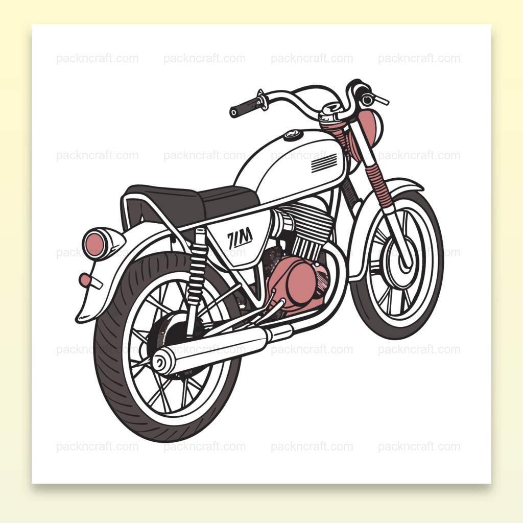 Illustration numérique Yamaha RD350 1973, idéale pour impression.