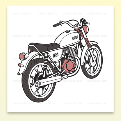Illustration numérique Yamaha RD350 1973, idéale pour impression.