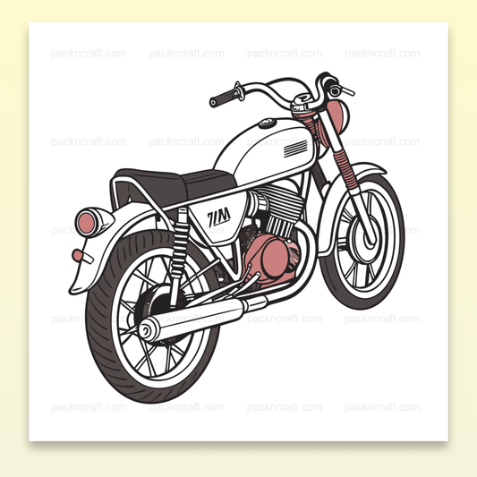 Illustration numérique Yamaha RD350 1973, idéale pour impression.
