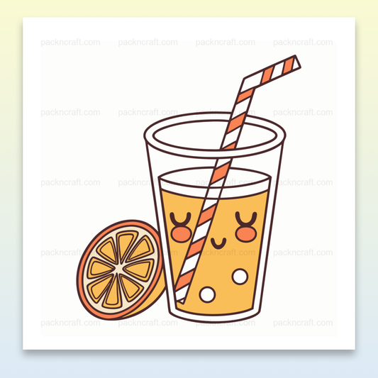 Illustration de jus d’orange joyeux en style minimaliste pour créations DIY