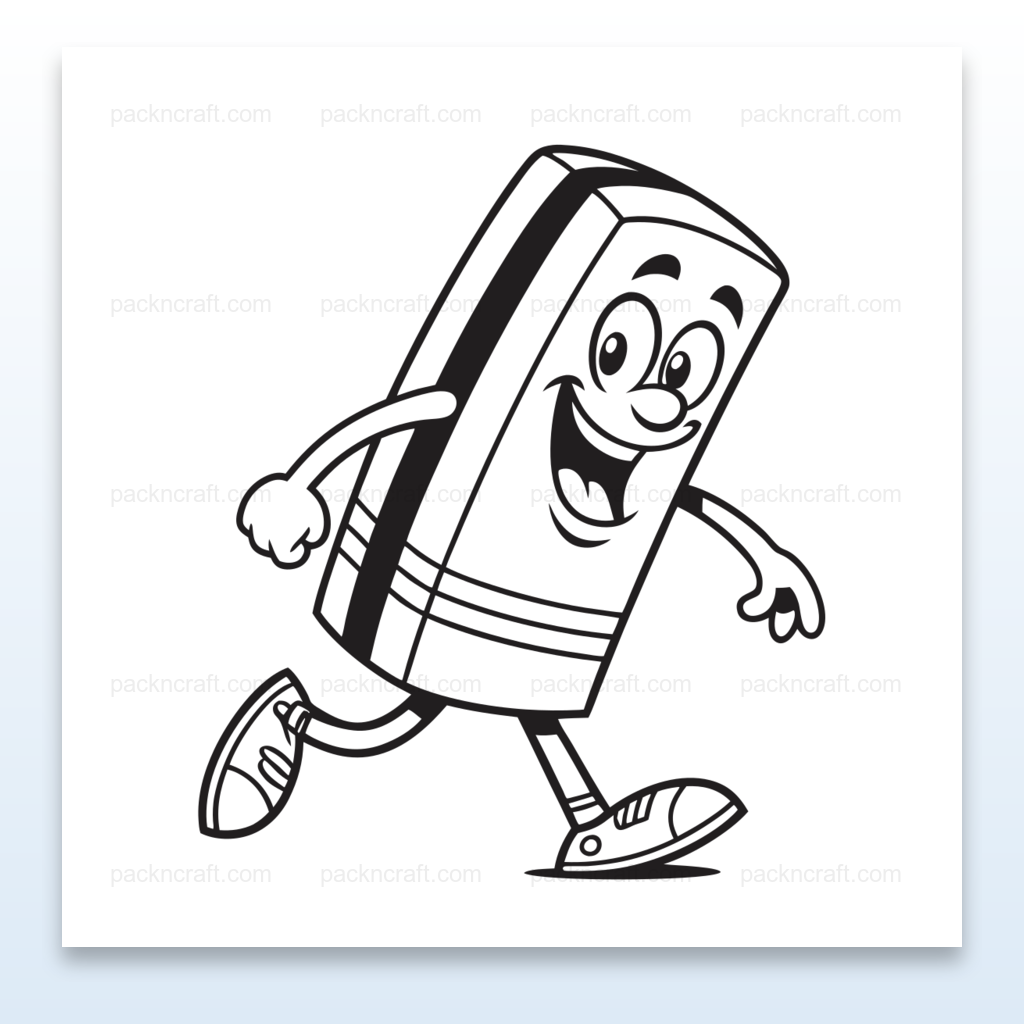 Illustration vectorielle d'une gomme en marche, parfaite pour projets créatifs.