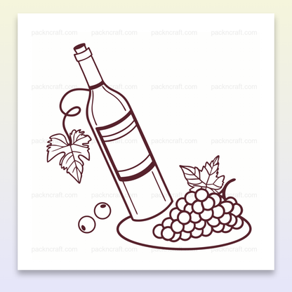 Illustration vectorielle élégante d'une bouteille de vin et grappes de raisin pour projets DIY et décoration