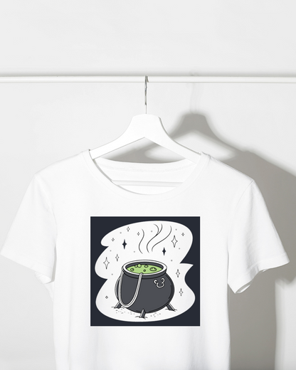 T-shirt tendance avec un chaudron mystique pour un look Halloween unique