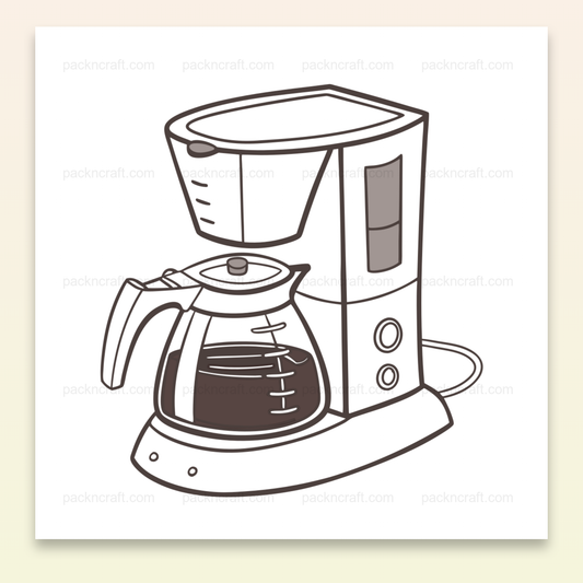 Illustration stylisée de cafetière pour projets créatifs et décoration