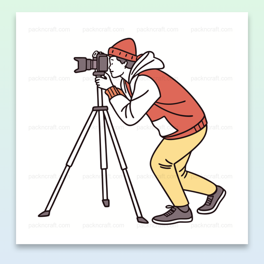 Photographe concentré | Style rétro | Photographie extérieure