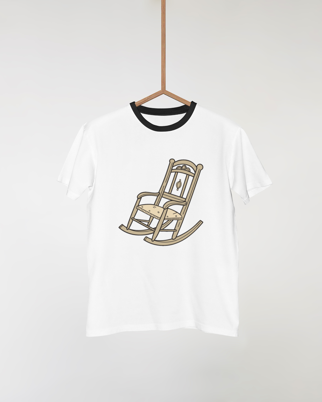 T-shirt avec design de chaise à bascule vintage pour un look rétro élégant