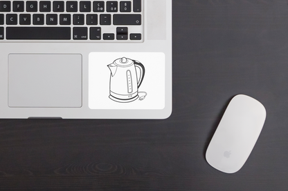 Sticker moderne avec bouilloire design minimaliste fond clair