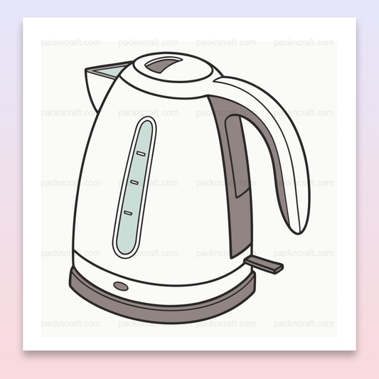 Illustration vectorielle d'une bouilloire moderne, idéale pour déco et papeterie.