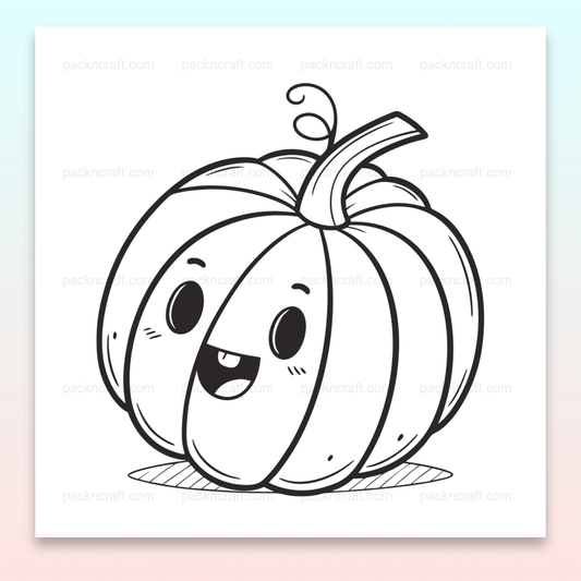 Illustration de citrouille souriante, idéale pour DIY et décoration Halloween