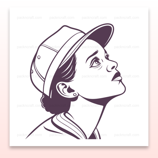 Illustration minimaliste d'une jeune fille songeuse pour projets créatifs