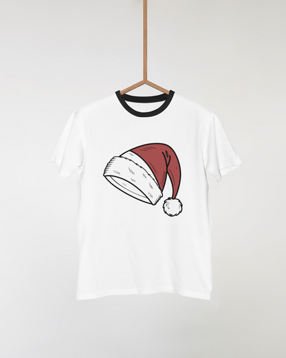 T-shirt avec design festif d'hiver, chapeau de Noël dessiné numériquement
