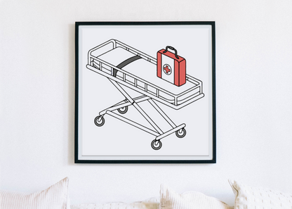 Chariot Médical Secours | Style Vectoriel Moderne | Thème Hôpital