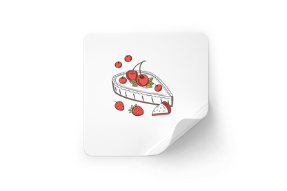 Sticker avec dessin stylisé d'une tarte aux cerises idéal pour cuisine créative