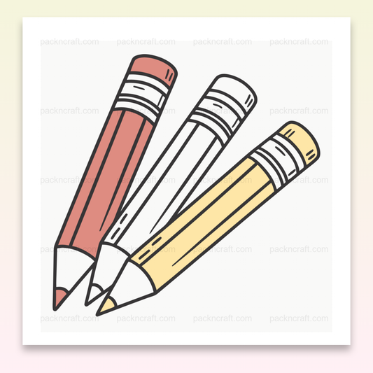 Illustration vectorielle de crayons multicolores pour papeterie créative