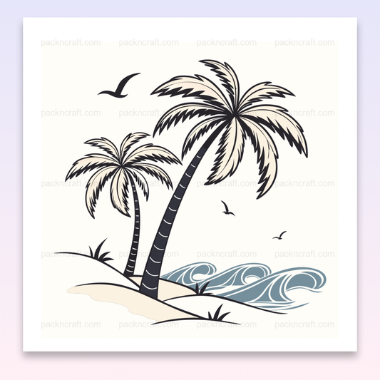 Illustration vectorielle de palmiers sereins pour projets DIY tropicaux