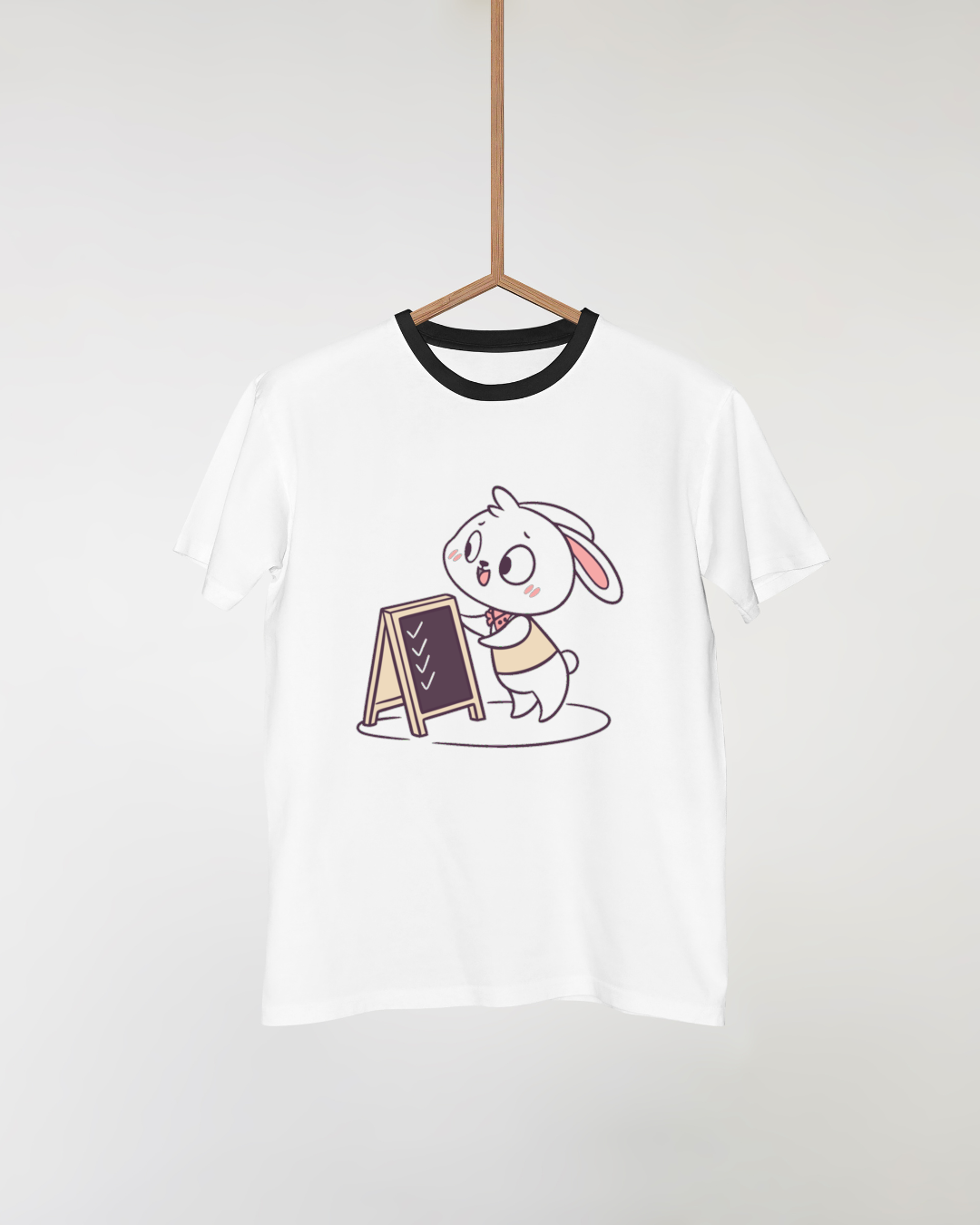 T-shirt avec lapin kawaii apprenant en ambiance éducative et amusante