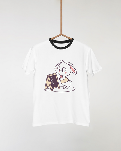 T-shirt avec lapin kawaii apprenant en ambiance éducative et amusante