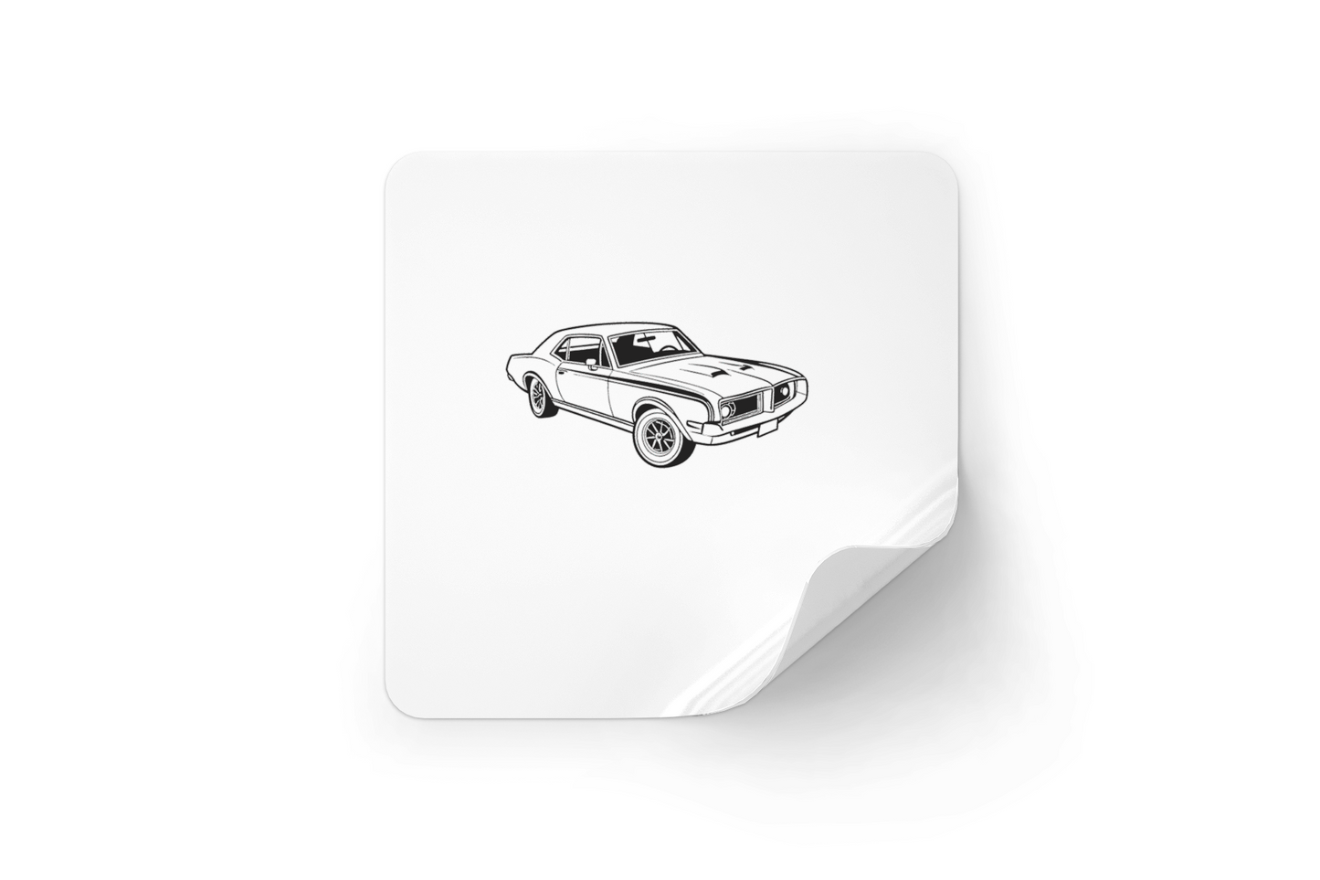 Sticker numérique du Mercury Cougar 1967 pour amateurs de voitures.