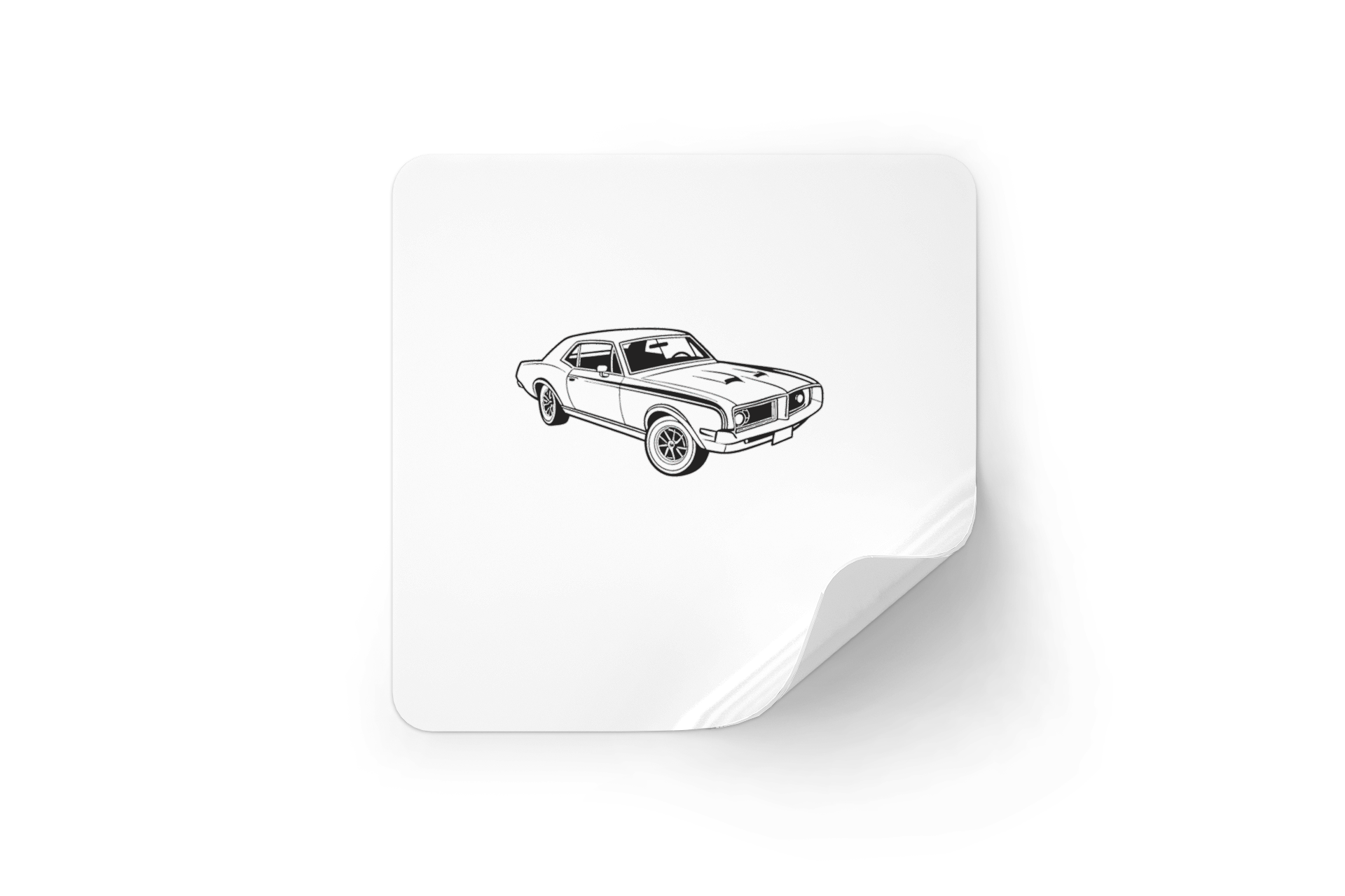 Sticker numérique du Mercury Cougar 1967 pour amateurs de voitures.